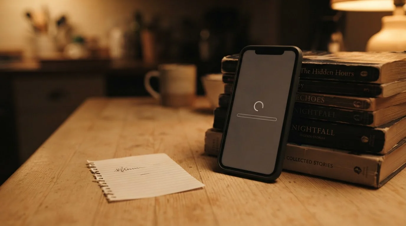 Smartphone showing a pending withdrawal request beside a handwritten note