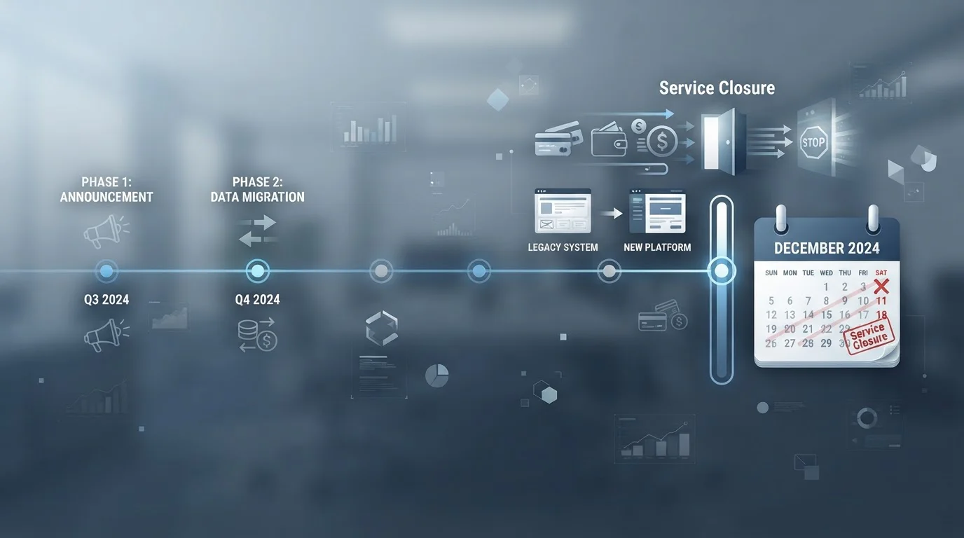 Timeline showing giropay shutdown and Wero migration