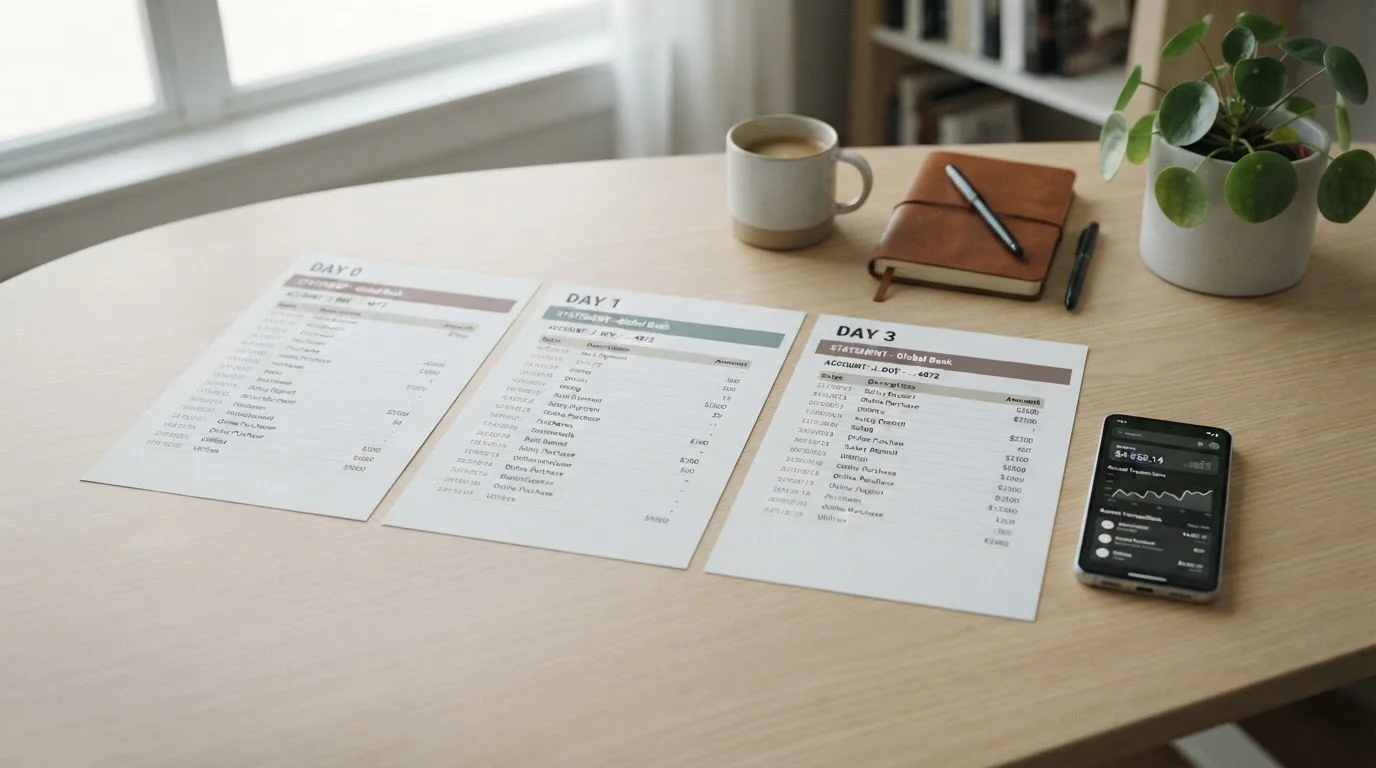 Bank transfer timeline showing delayed debit process