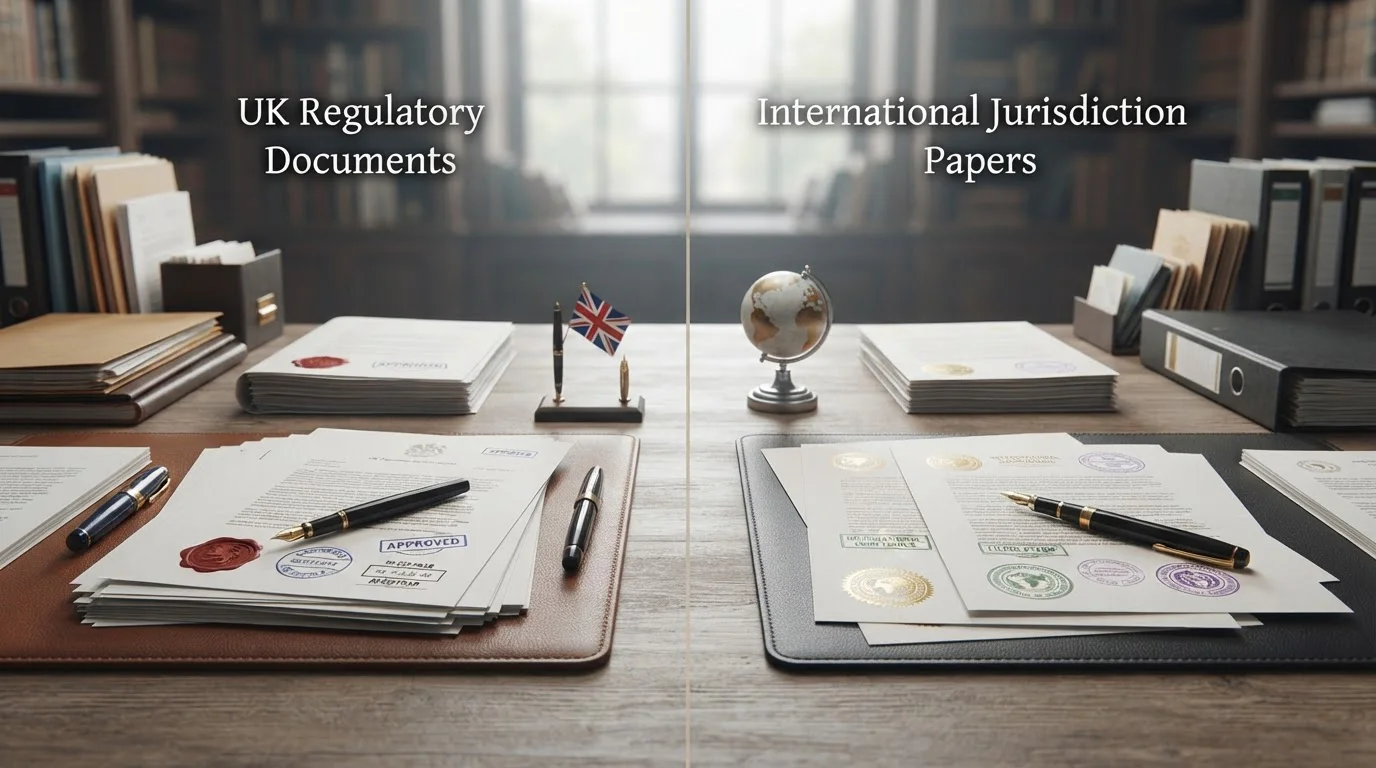 Comparison of UK regulatory documents and international jurisdiction papers