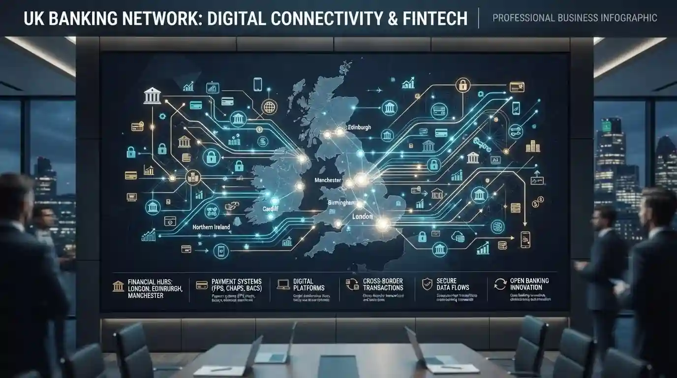 List of major UK bank logos on clean professional background showing digital banking connectivity